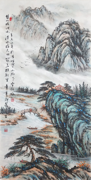 李守强作品《楚天横地出 汉水接天回》.jpg