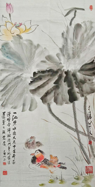 蒋春明和王清合作作品9《荷花鸳鸯图》.jpg